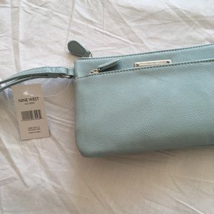 Nine West frost blue wristlet